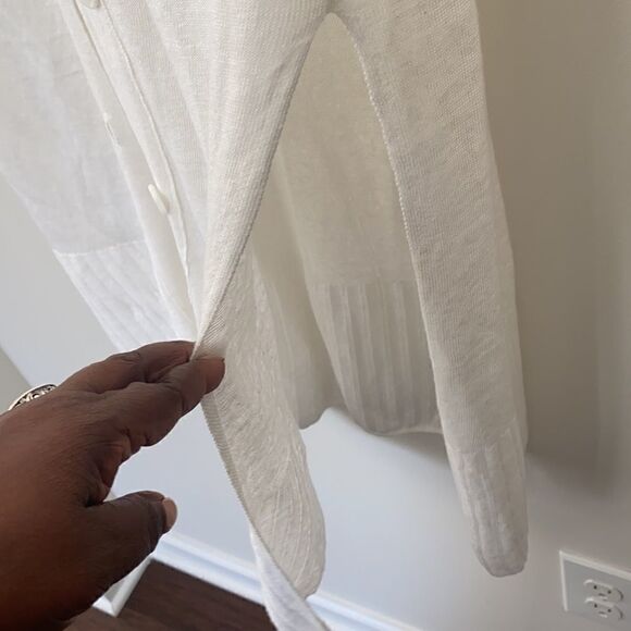 360 Long Cardigan linen Italian Yarn Sweater M - Picture 4 of 9